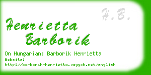 henrietta barborik business card